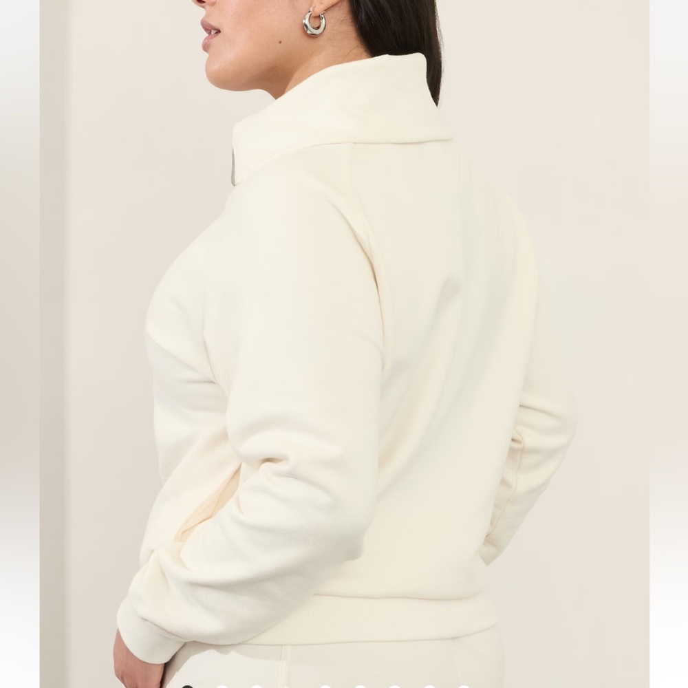 Athleta Forever Fleece Relaxed 1/4 Zip Sweatshirt M - Picture 3 of 7